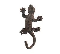 happyDko Patère murale Lézard en fonte, Un crochet de suspension, Hauteur 17 cm
