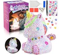 HappyGoLucky Activités Manuelles pour Enfants, Veilleuse Licorne Cadeau Fille 3-10 Ans, Lampe de Chevet Diamond Painting, Jeux et Cadeau Anniversaire
