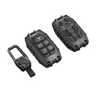 Happyit Étui pour e voiture, coque de support pour Land Rover Discovery 4 Range Rover Sport Evoque Vogue LR2 LR4 Für Jaguar Freelander XFL XE XJ 5 Boutons (Noir+Boucle carrée)
