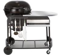 Happyment Barbecue avec table - Barbecue sphérique - Idéal pour le charbon de bois - Avec roulettes - 53 cm