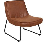 Happyment Chaise Relax Zilino - Cognac - Avec Accoudoirs - Fauteuil de Salon - Design Moderne - Grand Confort d'Assise