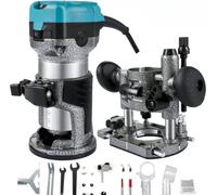 Happyment Défonceuse professionnelle - Défonceuse pour le bois - Chanfreineuse compacte - Carter en aluminium 710W - Fraise à bois de précision avec kit d'accessoires