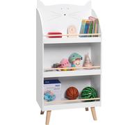Happyment® Étagère pour enfants - Étagère pour jouets et livres - Blanc - Chambre d'enfant - Rangement - Bois - 60x29x121 cm