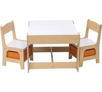 Happyment® Table pour enfants avec 2 chaises - Meubles pour enfants - Jeu & Bureau - Blanc