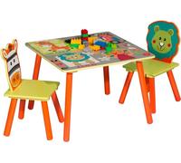 Happyment Table pour enfants Dido avec 2 chaises - Table de jeu - Ensemble de meubles pour enfants Deluxe - Bureau pour enfants - Motif vache