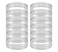 Happysnow Lot de 12 anneaux à gâteau en acier inoxydable perforés, anneau pour mousse à gâteau, moule à gâteau rond, ustensiles de cuisson pour gâteaux ronds 6 cm