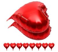 Happyyami 10pièces Ballons Forme de Cœur Alu Rouge pour Fête Anniversaire Mariage ou Saint-valentin Décoration Événement Romantique et Atmosphère Chaleureuse