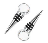 Happyyami 2 Pièces Bouchon de Vin en Cristal, Nettoyage Aisé et Résistance Accrue, Conçu pour Bouteilles de Cocktail, Style Raffiné pour Sceller et Maintenir la Fraîcheur Couleur Aléatoire