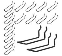 Happyyami 20 Pièces Crochet Double Bras Ergonomique pour Tableau Perforé en Acier Inoxydable Noir et Anti-dérapant et Anti-rayures, Compatible Ateliers et Salles de Bricolage Ateliers