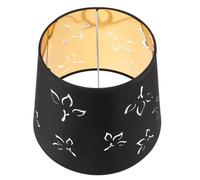 Happyyami Abat-jour Design Moderne et Chic en Tissu Ajouré Noir Adoucit la Lumière pour Lampe de Table E27 pour Salle à Manger ou Bureau
