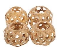 Happyyami Abat-Jour Pour La Maison En Bambou Tissé Main, Lot De 4, 7x7x5.3cm, Petite Lanterne, Pour Salon, Cuisine Et Chambre