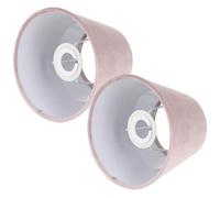 Happyyami Abat-jours Douille E27/e14 pour Lampe de Bureau Structure Simple en Velours Blanc Lot de 2 pour Bureau et Décoration Intérieure Élégante
