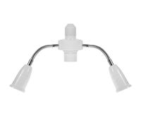 Happyyami Adaptateur de Douille Flexible E27 à Trois Têtes Rallonge Multiprise D'éclairage en Plastique Blanc, Convertisseur de Lampe Réglable pour Maison et Bureau