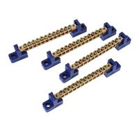 Happyyami Barre omnibus cuivre 4 pièces 12 trous bornier fixation pour connexions de mise à la terre équipement distribution électrique