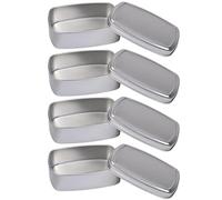 Happyyami Boîte à crème en aluminium rectangulaire 4 pièces avec couvercle, boîte métallique pour bonbons et pastilles, adaptée au voyage d'affaires et camping, effet de scellement portable