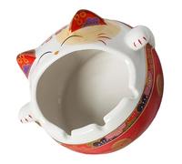 Happyyami Cendrier Décoratif pour de Chat Rouge en Céramique Usage Créatif et Fonctionnel Décoration Intérieure Innovante et Simple pour Garder Le Salon Propre