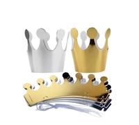 Happyyami Chapeaux Couronne d'anniversaire Accessoire Photo Unique et Brillant en Papier Argenté 10 Pièces Décoration de Fête pour Garçon et Filles pour Party