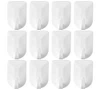 Happyyami Crochets Muraux Adhésifs Blancs en ABS Crochets Solides Multifonctions 24 pour Rangement sans Perçage pour Clés et Colliers, Mur Stockage de Bijoux
