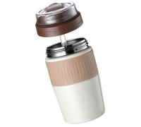 Happyyami Gourde Isotherme Acier Inoxydable Tasse à Café Portable Réutilisable Compacte et Pratique pour Voyage et Usage Quotidien Double Paroi Thermique Design Simple et Élégant Adaptée