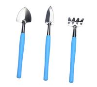 Happyyami Kit Jardinage 3 Pièces Pelle, Râteau en Fer et Manche Anti-dérapant en PP pour Pots de Fleurs, pour Semis en Intérieur, Outil Pratique et Suspendable