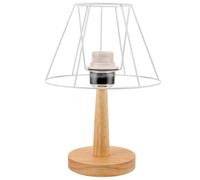 Happyyami Lampe de Table avec Pied de Lampe en Fer et Bois avec Base et Support Style Moderne Simple pour Chambre à Coucher Usage Domestique
