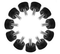 Happyyami Lot de 20 Pieds Réglables en Plastique et Fer M5 X 18 MM, Patins pour Meubles comme Tables et Lits, Usage pour Bureaux et Hôtels