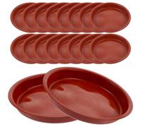 Happyyami Lot de 20 Plateaux de Drainage en Plastique Rouge pour Pots de Fleurs, Assiettes Multi-usages pour Plantes D'intérieur, Évitent Fuites d'eau et Collectent Débris