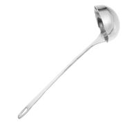 Happyyami Louche inox 27 cm 300 ml double bec verseur, manche ergonomique en acier inoxydable, usage professionnel en restaurant et pour diverses occasions, nettoyage simple