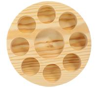 Happyyami Organisateur Cases Bois Essentielles D'huiles de Flacons en Structure Multi-emplacements, Plateau Rond à 9 Affichage et Rangement Pratique pour des Bouteilles
