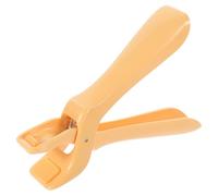 Happyyami Pince à Assiette Facile à Nettoyer Outil Polyvalent Anti-brûlure en Acier Inoxydable Jaune Silicone pour Griller et Servir Cuisine