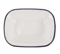 Happyyami Plat Transfert Rapide de Chaleur Multifonctionnel en Émail Bleu Rectangulaire pour Cuisson et Service Cuisine