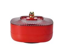 Happyyami Plateau à Fruits Secs Double Couche en Plastique Rouge avec Couvercle, Porte-Dessert Décoratif pour Showers et Mariages, Rangement Snack Pratique et Élégant