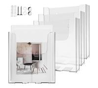 Happyyami Porte-Documents Mural Gain de Place A4 en Acrylique Transparent Lot de 4 Pièces, Design Minimaliste et Installation Facile pour Bureau et École