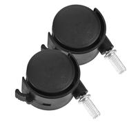Happyyami Roulettes de Meubles Frein 2pcs en Plastique et Fer Noires Rotation et Installation Facile, Remplacement pour Chariot et Portant Vêtements