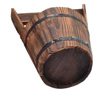 Happyyami Seau en Bois Seau À Eau avec Poignée Seau À Whisky en Bois Jardinières Suspendues De Style Vintage Pots De Fleurs Rustiques Conteneur pour Plantes De Jardin D'intérieur