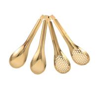 Happyyami Set de Cuillères à Fentes Légères et Faciles D'entretien Lot de 4 en Acier Inoxydable Ustensiles Cuisine pour Filtrer Sauces et Caviar Cuisine Plein Air