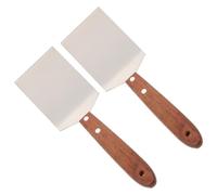 Happyyami Spatule inox grande taille avec manche en bois, retourneur de crêpes et pizza, outil de cuisson pour usage professionnel et maison
