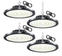 HAPYLUMI High Bay Eclairage Industriel LED 100W 10000LM 6500K, 4 Pièce | Éclairage LED Garage Blanc Froid, Lampe Atelier IP65, High Bay Plafonnier Garage pour Factory Construction Usine Entrepôt