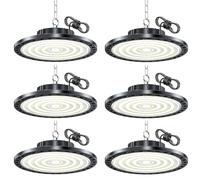 HAPYLUMI High Bay Eclairage Industriel LED 100W 10000LM 6500K, 6 Pièce | Éclairage LED Garage Blanc Froid, Lampe Atelier IP65, High Bay Plafonnier Garage pour Factory Construction Usine Entrepôt