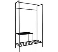 HARALD - Meuble d'Entrée Acier Noir et Aspect Bois Noir - Altobuy Noir G