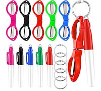 harayaa 15 Pièces Stylo Infirmière Mini Ciseaux Pliables Marqueur Permanent Anneaux Clé Pratiques pour Hôpital Bureau École Maison Cadeau, Multicolore