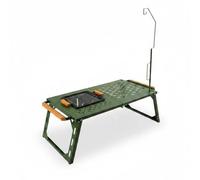 harayaa Barbecue Pliable Extérieur Table de Camping Table de Grill Poste de Cuisine Compact Structure Surélevée en Alliage d'acier Carbone Montage Rapide, Grand, Vert