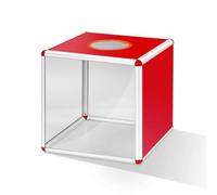 harayaa Boîte de Tirage de Loterie de à Bulletins en Aluminium MDF Acrylique à sur le Dessus Carrée à Ouverture Pratique Adaptée aux Tirages au Sort, 25cm, Modèle Transparent Unilatéral