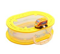 harayaa Coffret de Rangement pour Wagons de Train, Jouets et Jouets de Collection avec Circuit de Jeu, Idéal pour Les Classes de Maternelle, Jaune