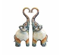 harayaa Élément Déco Éléphant Mère et Résine Figurine Sculpture Statuette Artisanal Texture Coquillage Symbole de Sagesse et Force Finition Adapté au Salon, Blanc, Modèle C