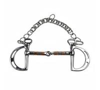 harayaa Embouchure Équestre Kimberwicke Inoxydable avec Rouleaux Cuivre et Acier Branches à Fentes à Crochets et Gourmette pour Réglage des Rênes Adaptée à, 125 Mm, Taille Unique