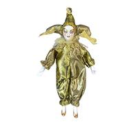 harayaa Figurine de Clown Triangulaire de 22 Cm, Cadeau de Saint-Valentin, Objet Décoratif D'Halloween, Poupée En Porcelaine pour Bureau Ou Table, Décorat, Jaune