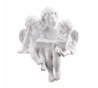 harayaa Plateau Décoratif Sculpture Ange Classique Figurine Statue Résine Détails Texture Raffinée Pièce de Caractère Stable Adapté à Vitrine Étagère Entrée Lecture, Ange Lisant, Blanc