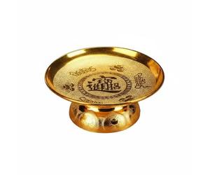 harayaa Plateau d'Offrande Religieuse pour Fruits d'Autel Religieux Support en Plastique Doré Socle Haut Praticité Nettoyage Adapté à l'Usage Domestique Pratique Méditative, 16 Cm