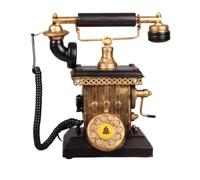 harayaa Réplique Téléphone Vintage Rétro Sculpture Téléphone Figurine Décorative Maquette Téléphone Fer Résistant et Cordon Torsadé Décoratif Adaptée à Cadeau